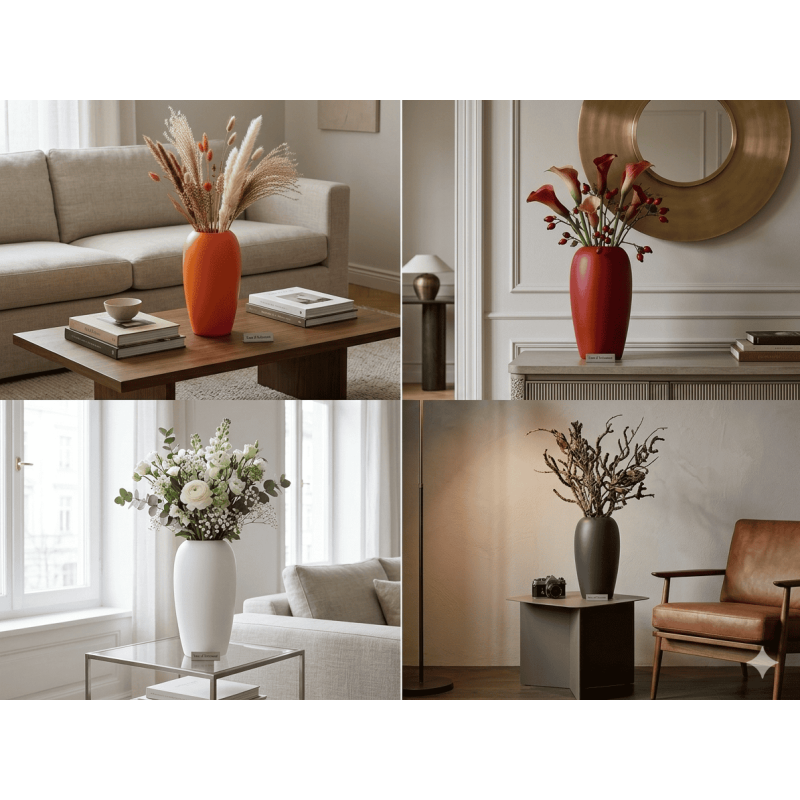 Vase Moderne pour Fleurs et Herbes de la Pampa – Style Scandinave