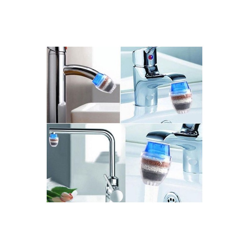 Mini Filtre à eau de Robinet Rond à Charbon Acti