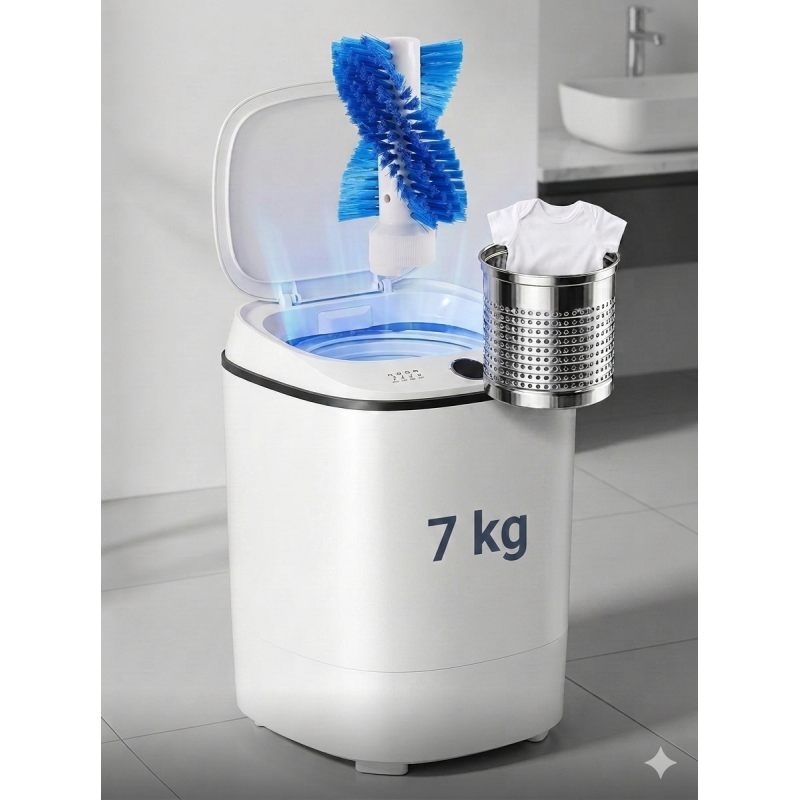 Machine à Laver 7 kg Semi-Automatique & Lave-Chaussures Portable