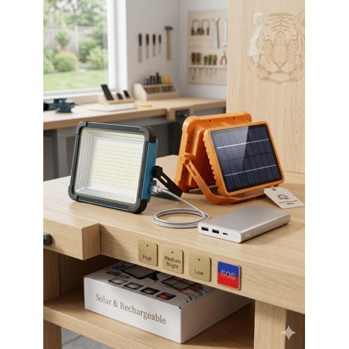 Projecteur LED Rechargeable Solaire et Électrique : La Double Alimentation Intelligente 2