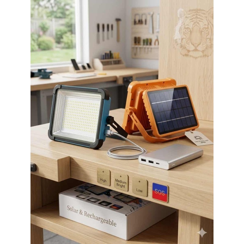 Projecteur LED Rechargeable Solaire et Électrique : La Double Alimentation Intelligente