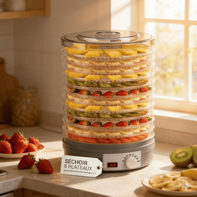 Déshydrateur Alimentaire 8 Plateaux Puissant | Séchoir à Fruits