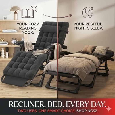 Fauteuil Inclinable Pliable 5 Positions – Chaise Longue de Camping avec Matelas Confortable
