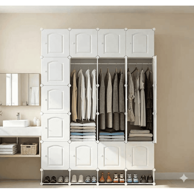 Armoire modulable 4 portes - Rangement dressing moderne