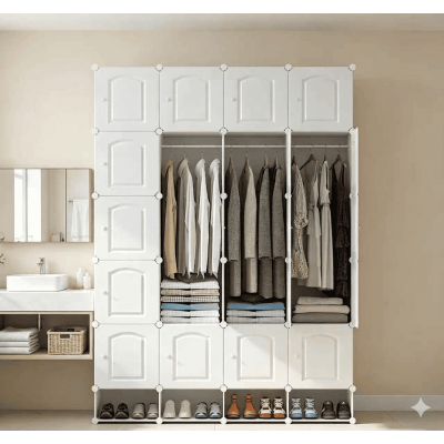 Armoire modulable 4 portes - Rangement dressing moderne