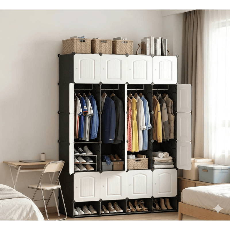 Armoire modulable 4 portes - Rangement dressing moderne