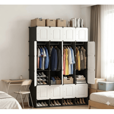 Armoire modulable 4 portes - Rangement dressing moderne