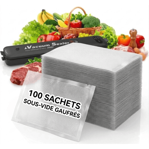 100 Sacs Sous Vide Gaufrés 17x25 cm - Conservation Top