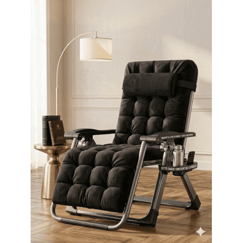 Chaise Longue de Relaxation Pliable avec Matelas – Confort Zéro Gravité