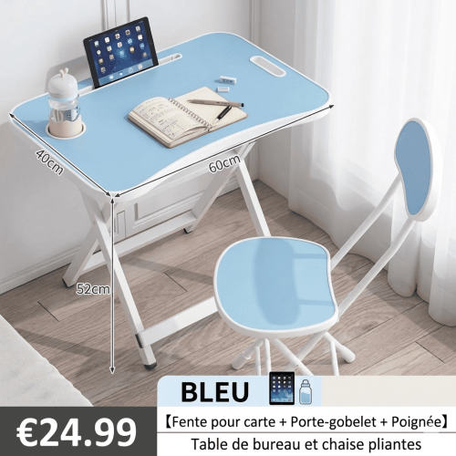 Table d'étude pliable  pour enfants avec chaise