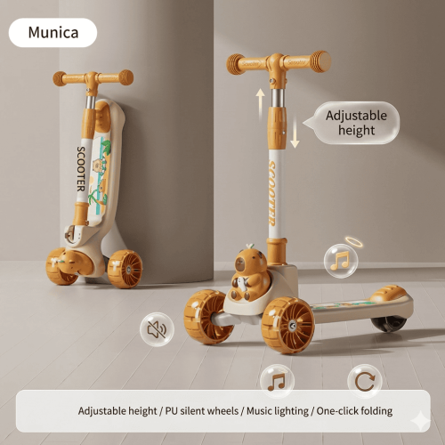 Trottinette avec Lumières pour enfants de 3 à 8 Ans