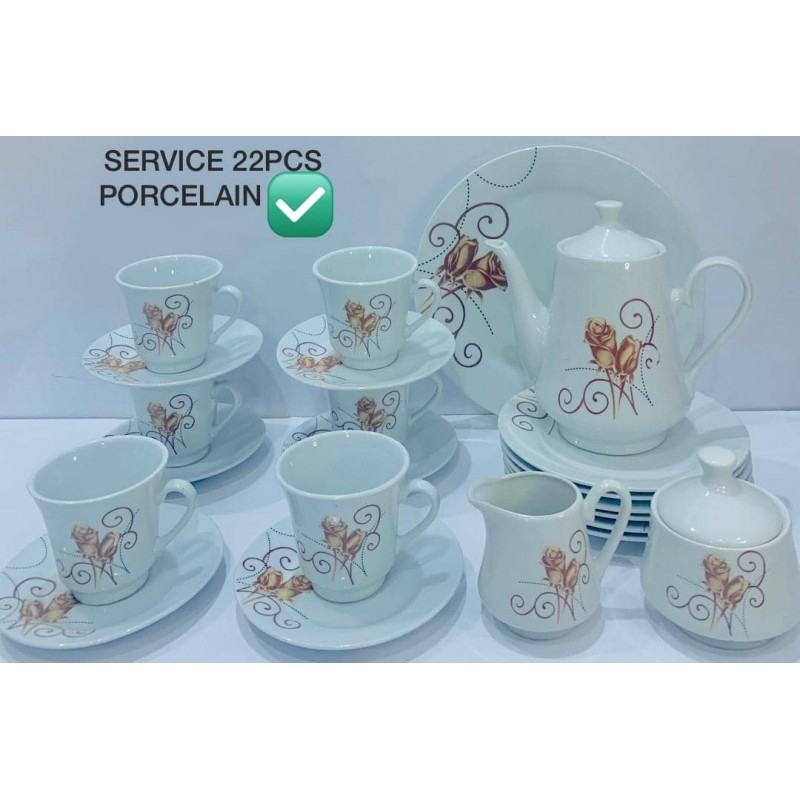 Service de Table en Porcelaine – 22 Pièces