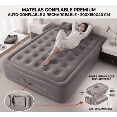 Matelas Gonflable  Électrique 200x150x40cm
