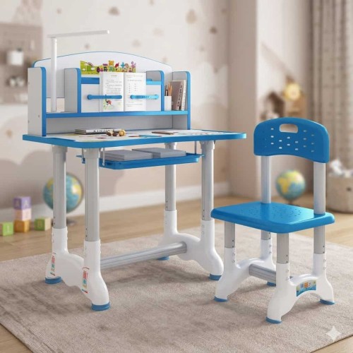 Bureau et Chaise Enfant Réglable Bleu | Mobilier Scolaire 2