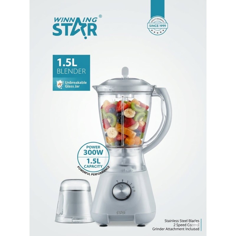 Blender Mixeur 1,5 L 300W avec Moulin  Mixeur de Cuisine