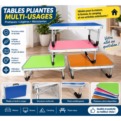 Table Pliante Multi-Usage – Portable, Pratique et Facile à Ranger