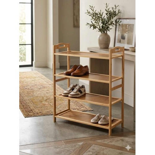 Meuble à Chaussures en Bois 4 Niveaux – Rangement Pratique 2