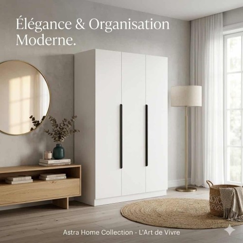 Armoire 3 Battants Blanche Moderne 2