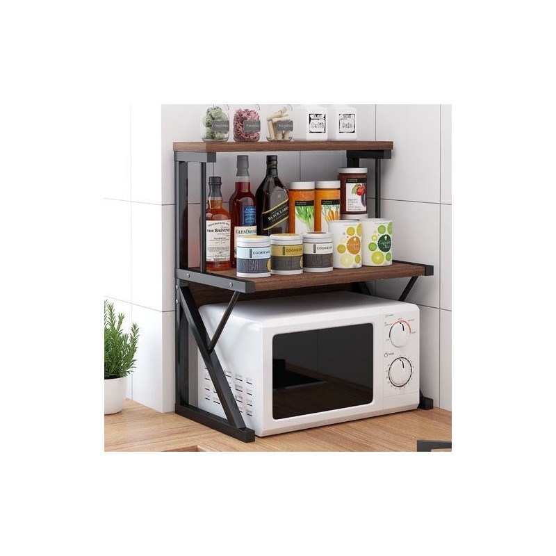 Etagère de Rangement Micro-ondes Double Couche