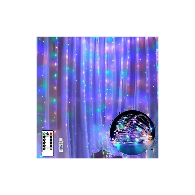 Guirlande  3 x 3m pour rideau Noël, Mariage, Chambre