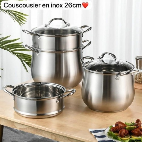 Couscoussier AVEC COUVERCLE 26CM 2