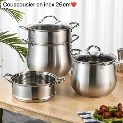 Couscoussier AVEC COUVERCLE 26CM