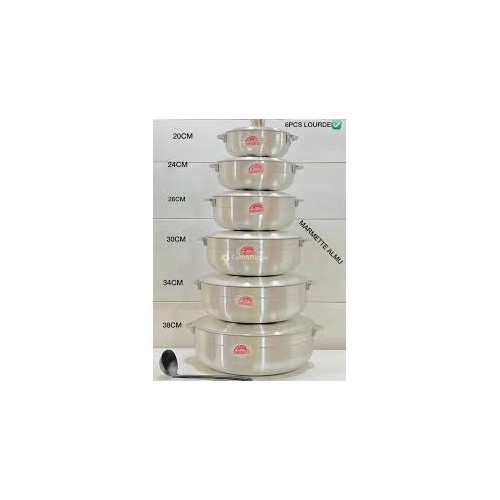 Ensemble Marmites  Aluminium 6 Pièces 2