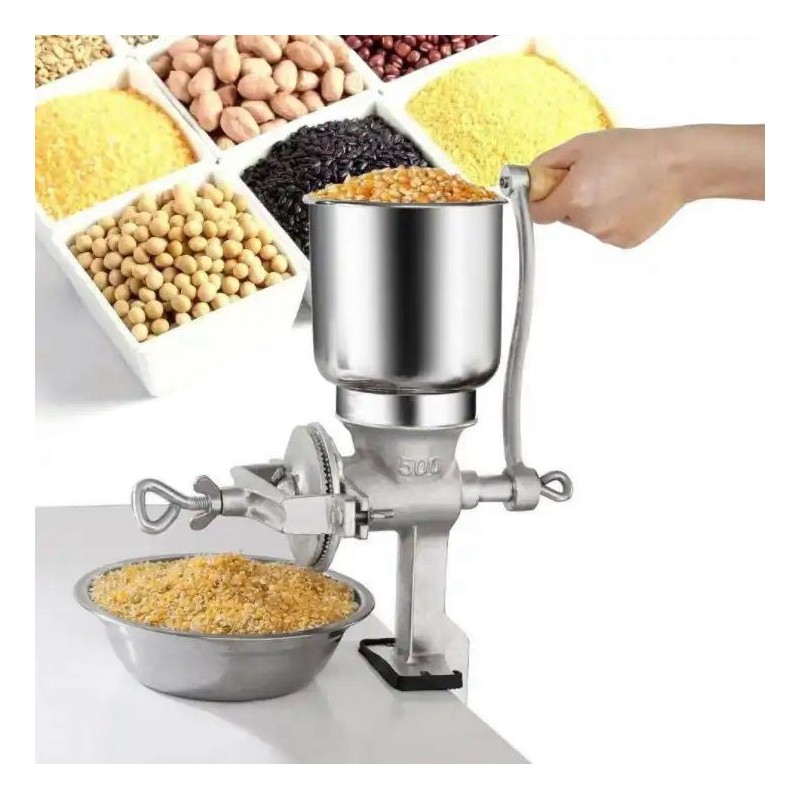 Moulin Manuel à Grains et Céréales en Fonte d'Aluminium