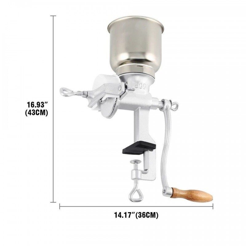 Moulin Manuel à Grains et Céréales en Fonte d'Aluminium