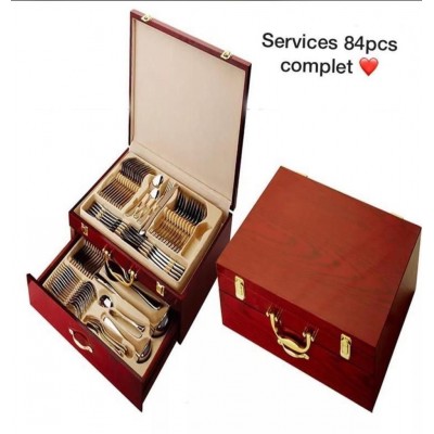 84 pièces  Ensemble mallette Couverts
