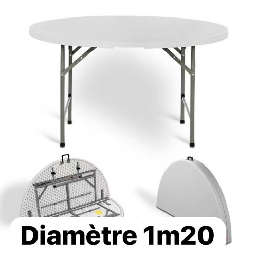 Table Pliable Ronde Multi-Usage