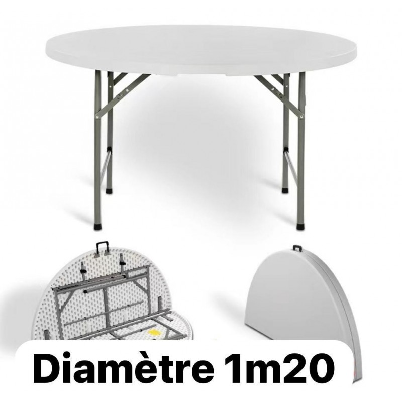 Table Pliable Ronde Multi-Usage 1.20M