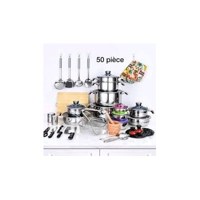 50 pièces en acier inoxydable  ustensiles de cuisine