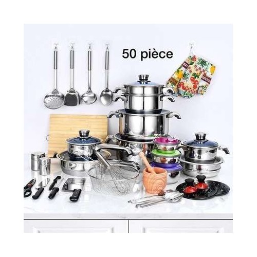 50 pièces en acier inoxydable  ustensiles de cuisine 2