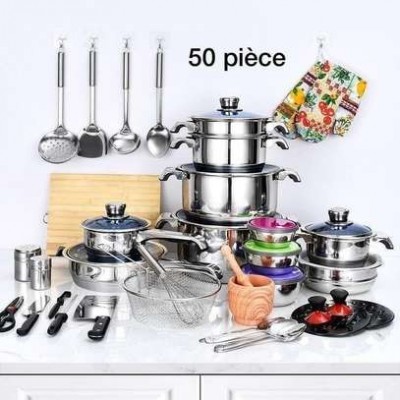 50 pièces en acier inoxydable  ustensiles de cuisine