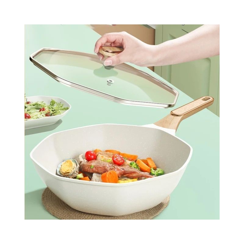 Poêle Wok inoxydable 32cm poignée  anti-brûlure